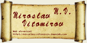 Miroslav Vitomirov vizit kartica